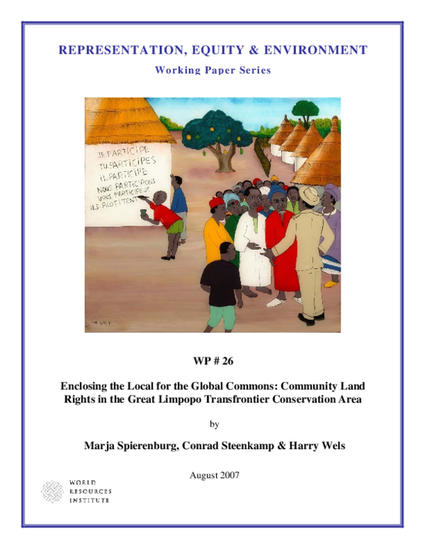(PDF) Enclosing the local for the global commons: Community land rights ...