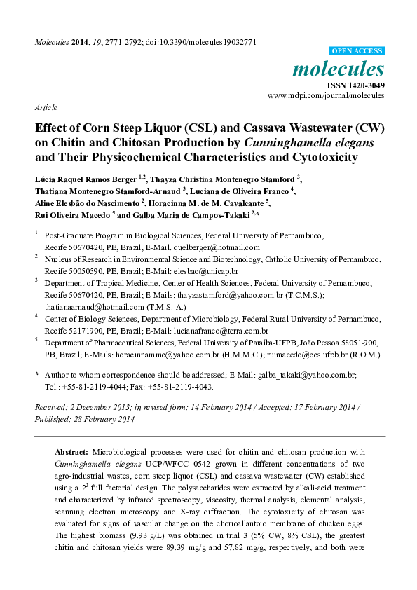 (PDF) Article Effect of Corn Steep Liquor (CSL) and Cassava Wastewater ...