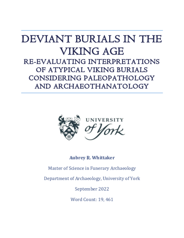 (PDF) Deviant Burials in the Viking Age: Re-Evaluating Interpretations ...