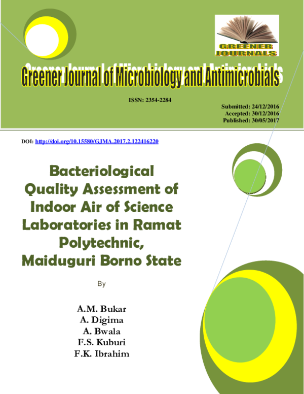(PDF) Bacteriological Quality Assessment of Indoor Air of Science