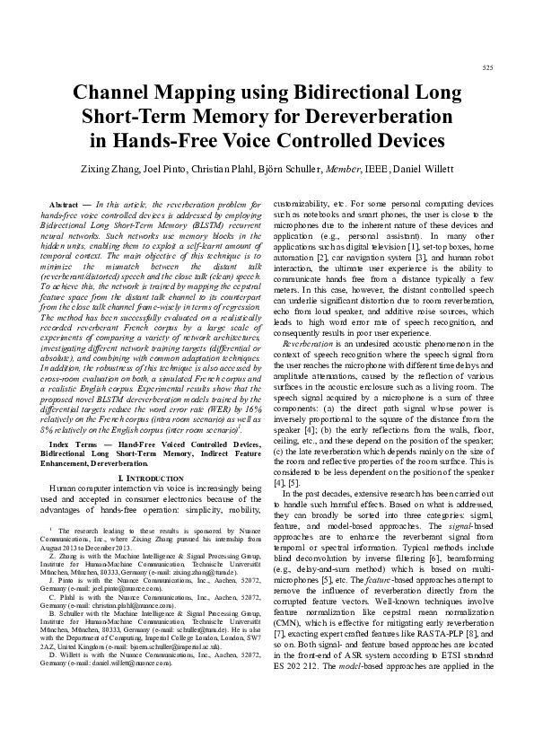 (PDF) Channel mapping using bidirectional long short-term memory for ...