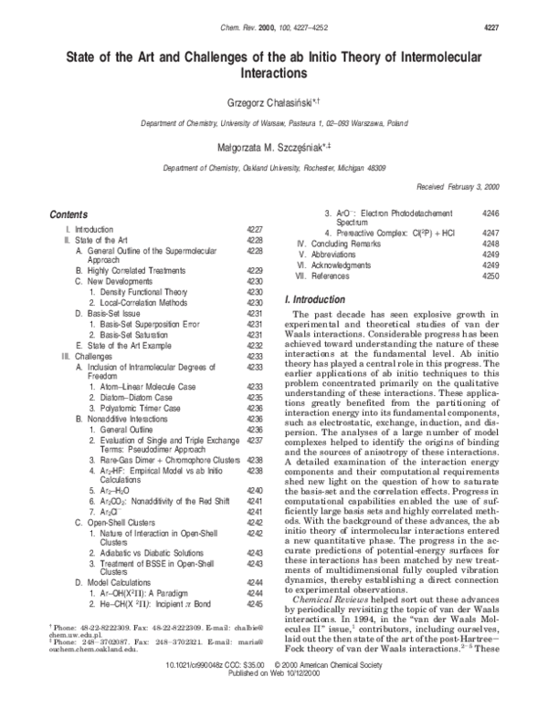 (PDF) State of the Art and Challenges of the ab Initio Theory of ...