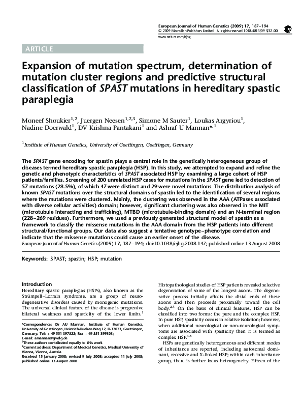 (PDF) Expansion of mutation spectrum, determination of mutation cluster ...