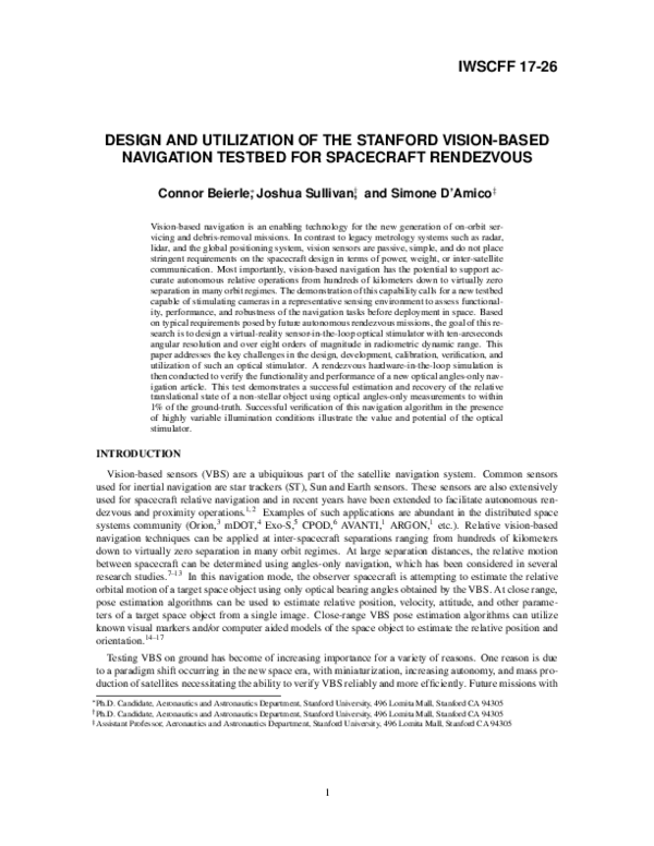 (PDF) Iwscff 17-26 Design and Utilization of the Stanford Vision-Based ...