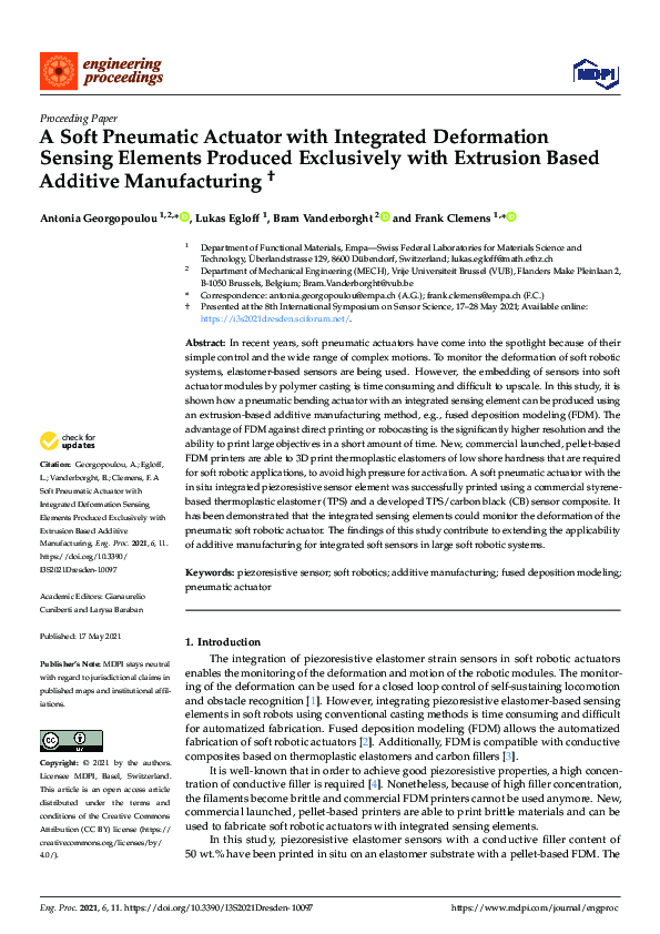 (PDF) A Soft Pneumatic Actuator with Integrated Deformation Sensing