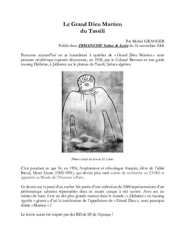 (PDF) Le Grand Dieu Martien du Tassili