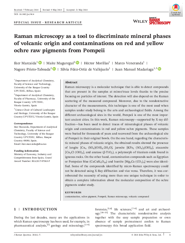 (PDF) Raman microscopy as a tool to discriminate mineral phases of ...