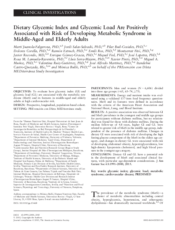 (PDF) Dietary Glycemic Index and Glycemic Load Are Positively ...