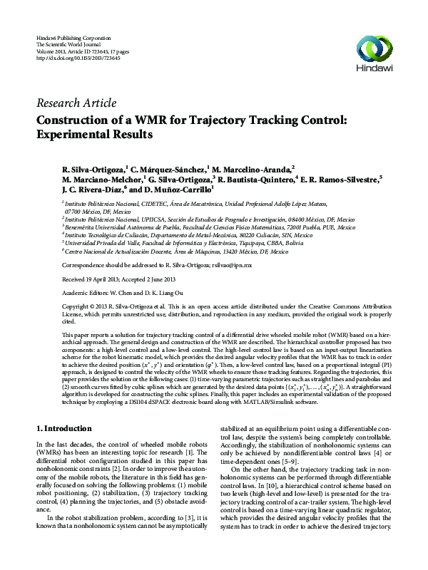 (PDF) Construction of a WMR for Trajectory Tracking Control ...