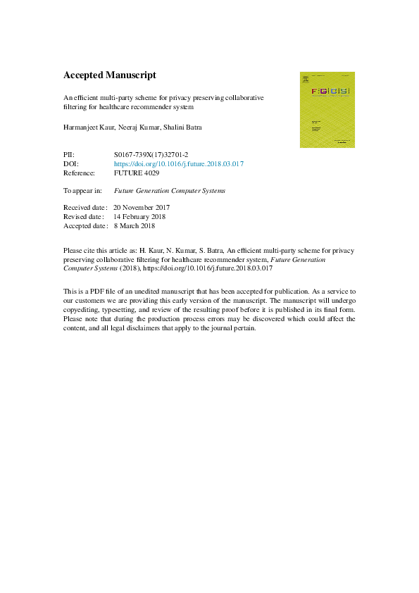 (PDF) An efficient multi-party scheme for privacy preserving ...