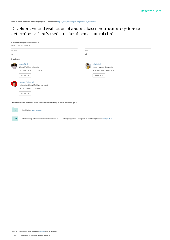 (PDF) Development and Evaluation of Android Based Notification System ...