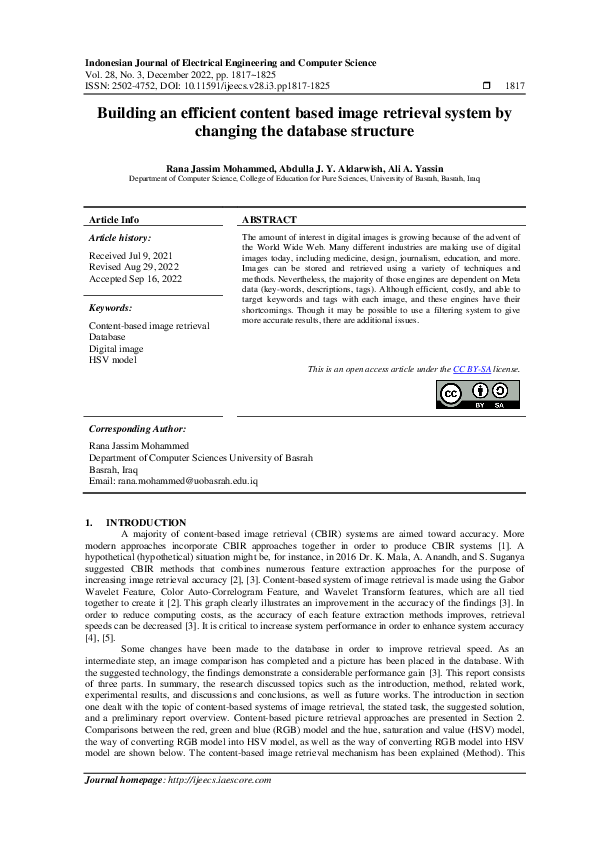 (PDF) Building an efficient content based image retrieval system by ...