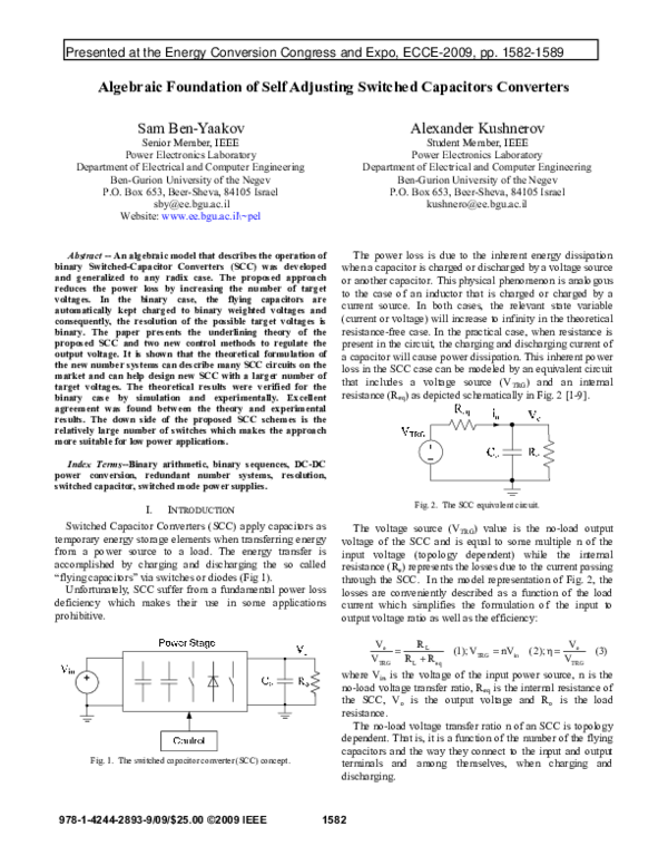 (PDF) Algebraic foundation of self adjusting Switched Capacitors Converters