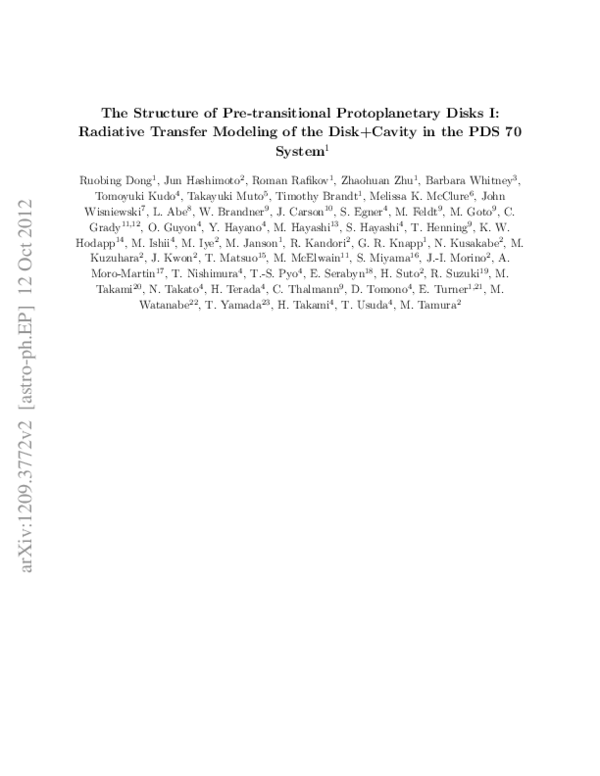 (PDF) The Structure of Pre-Transitional Protoplanetary Disks. I ...