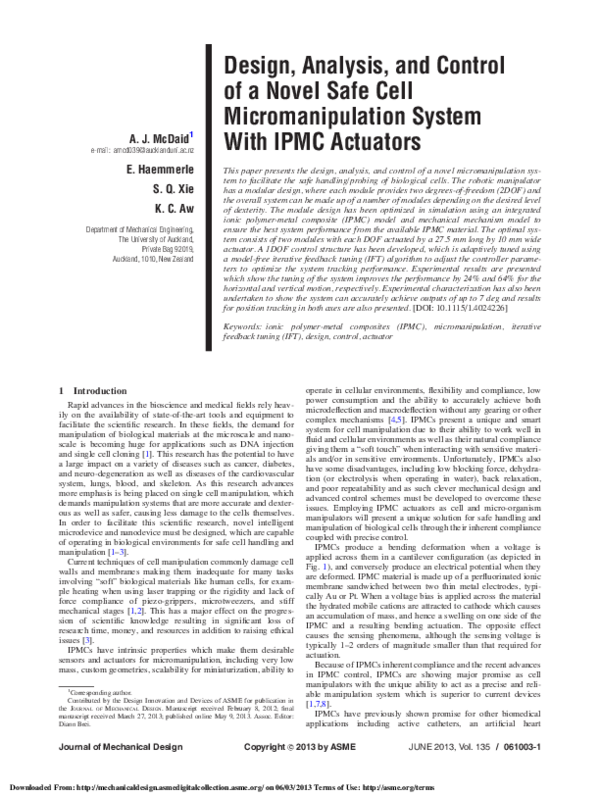 (PDF) Design, Analysis, and Control of a Novel Safe Cell ...