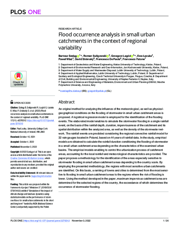 (PDF) Flood occurrence analysis in small urban catchments in the ...