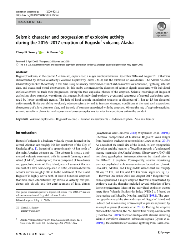 (PDF) Seismic character and progression of explosive activity during ...