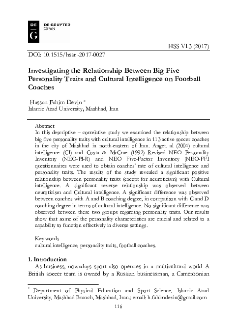 (PDF) Investigating the Relationship Between Big Five Personality ...