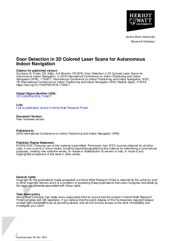 (PDF) Door detection in 3D colored laser scans for autonomous indoor ...