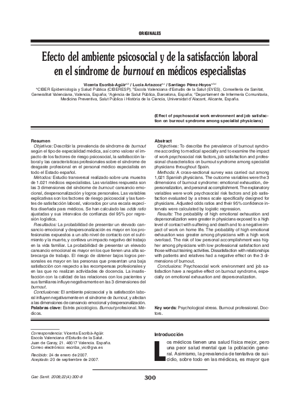 (PDF) Effect of psychosocial work environment and job satisfaction on ...