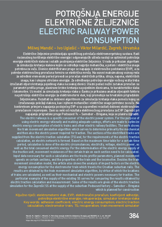 (PDF) Electric Railway Power Consumption Ivo Uglešić Academia.edu