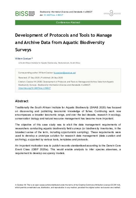 (PDF) Development of Protocols and Tools to Manage and Archive Data ...