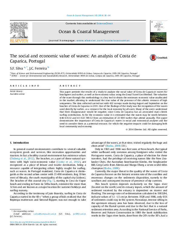 (PDF) The social and economic value of waves: An analysis of Costa de ...