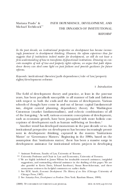 (PDF) Path Dependence, Development, and the Dynamics of Institutional ...