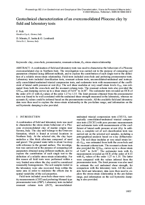 (PDF) Geotechnical Characterization and Slope Stability of a Relict ...
