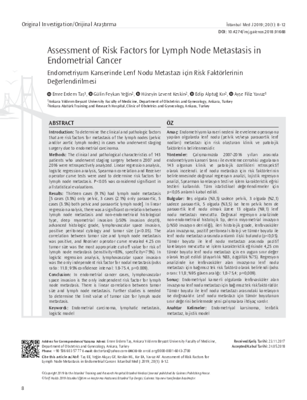 (PDF) Assessment of risk factors for lymph node metastasis in ...