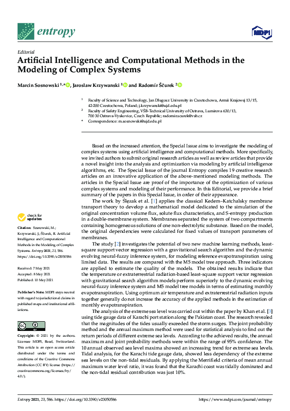 (PDF) Artificial Intelligence and Computational Methods in the Modeling ...