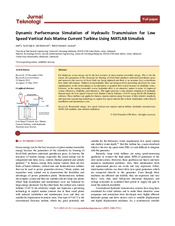 (PDF) Dynamic Performance Simulation of Hydraulic Transmission for Low