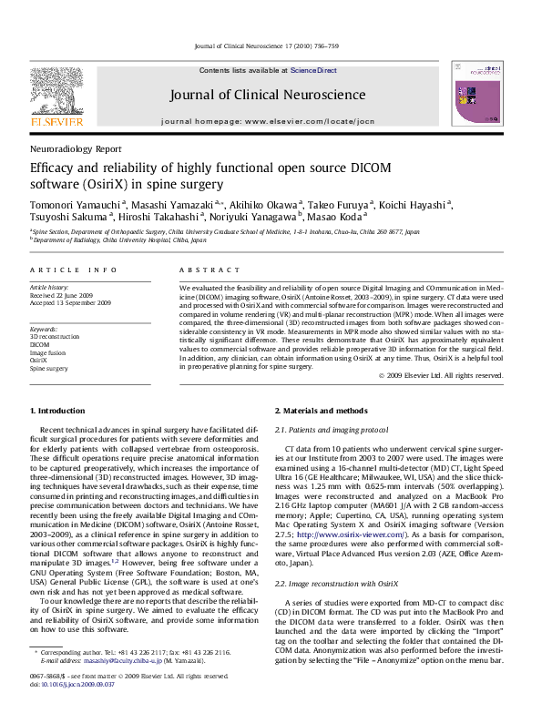 (PDF) Efficacy and reliability of highly functional open source DICOM ...