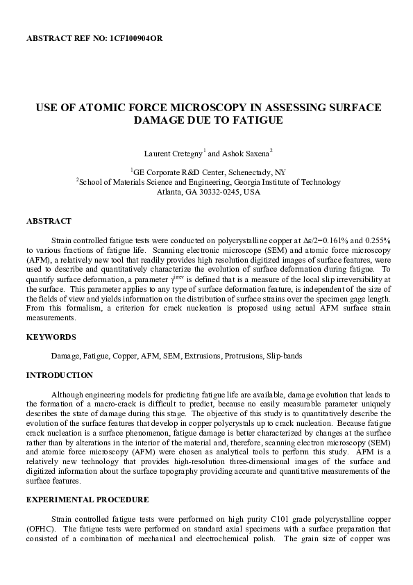 (PDF) Abstract Ref No: 1CF100904OR Use of Atomic Force Microscopy in ...