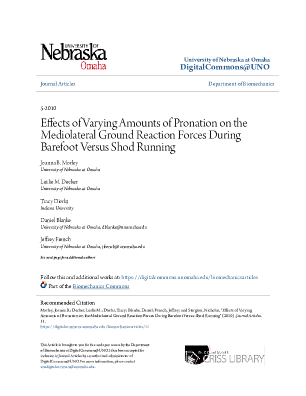 (PDF) Effects of Varying Amounts of Pronation on the Mediolateral ...