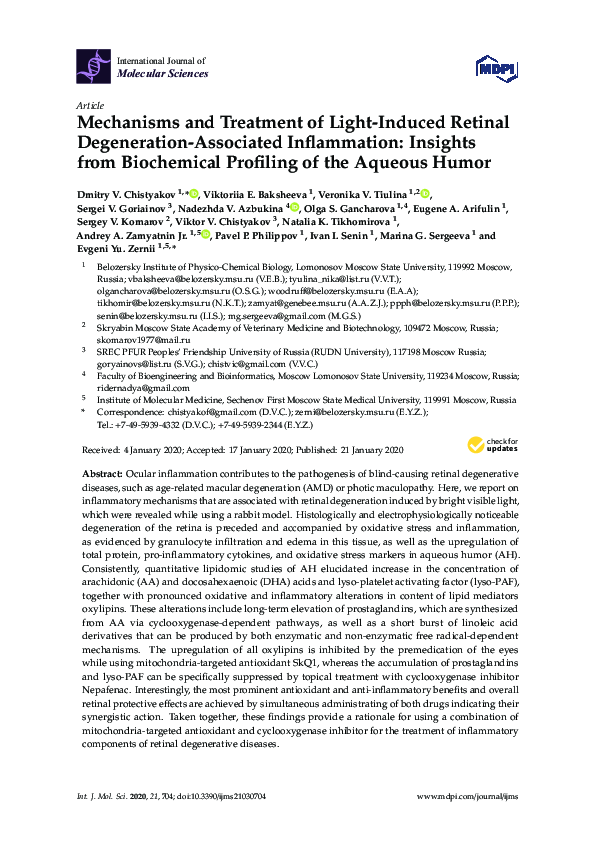 (PDF) Mechanisms and Treatment of Light-Induced Retinal Degeneration ...