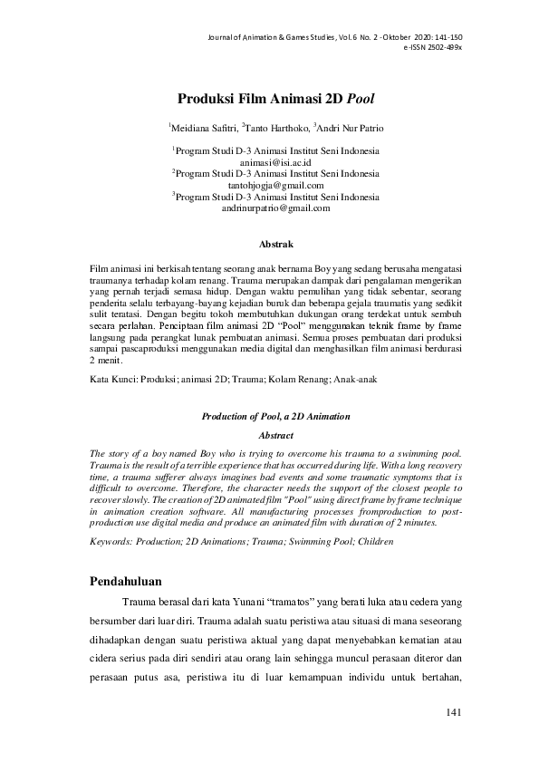 Pdf Produksi Film Animasi 2d Pool
