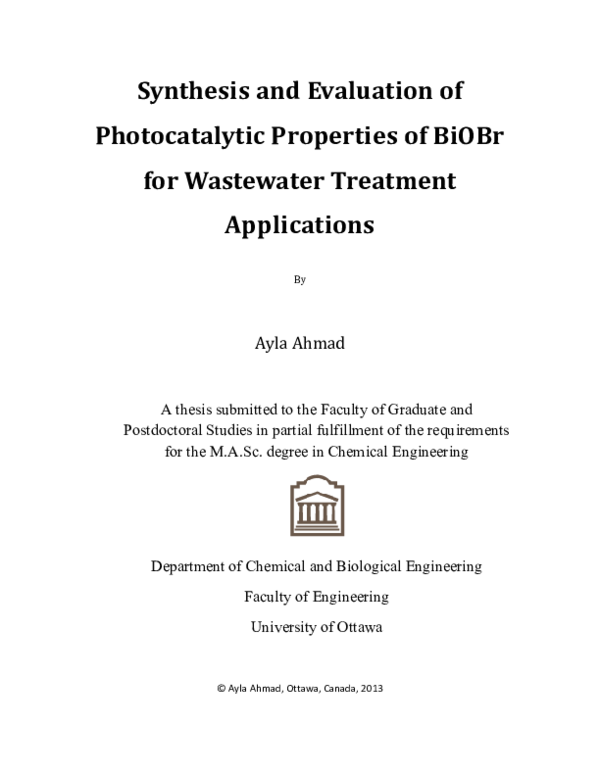 (PDF) Synthesis and Evaluation of Photocatalytic Properties of BiOBr ...
