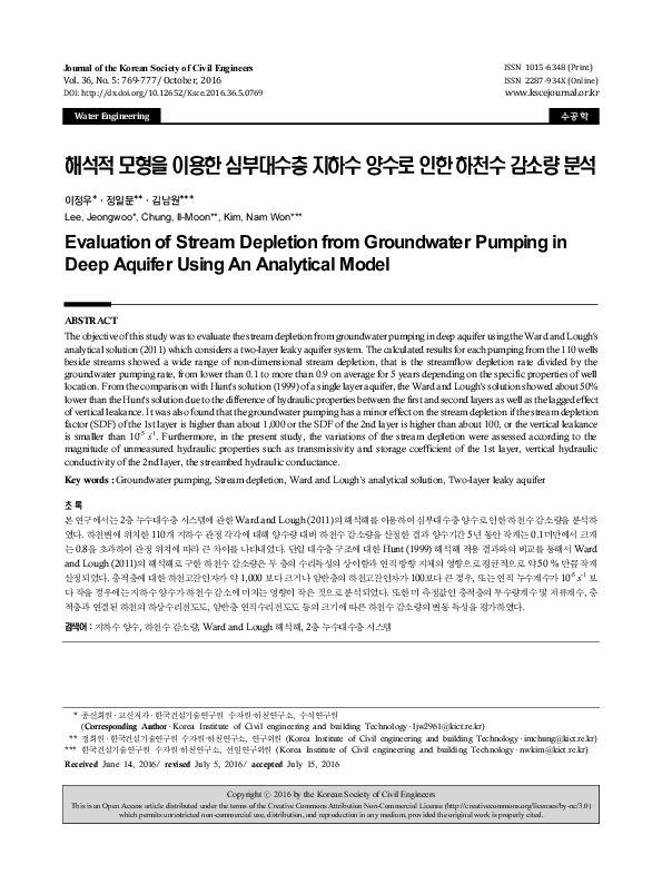 (PDF) Evaluation of Stream Depletion from Groundwater Pumping in Deep ...