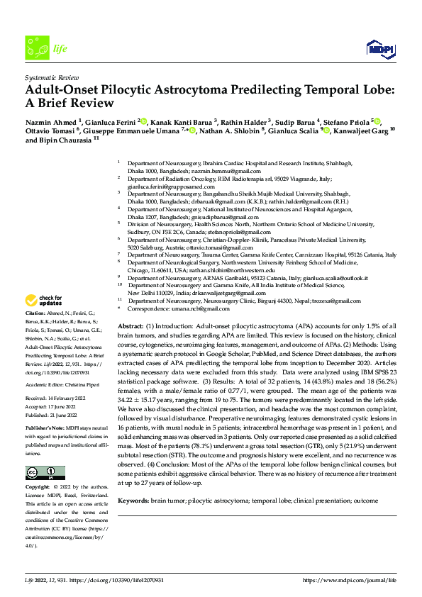 (PDF) Adult-Onset Pilocytic Astrocytoma Predilecting Temporal Lobe: A ...
