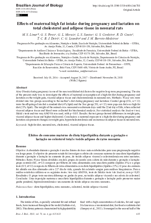 (PDF) Effects of maternal high fat intake during pregnancy and ...