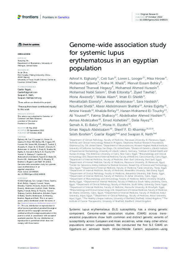 (PDF) Genome-wide association study for systemic lupus erythematosus in ...