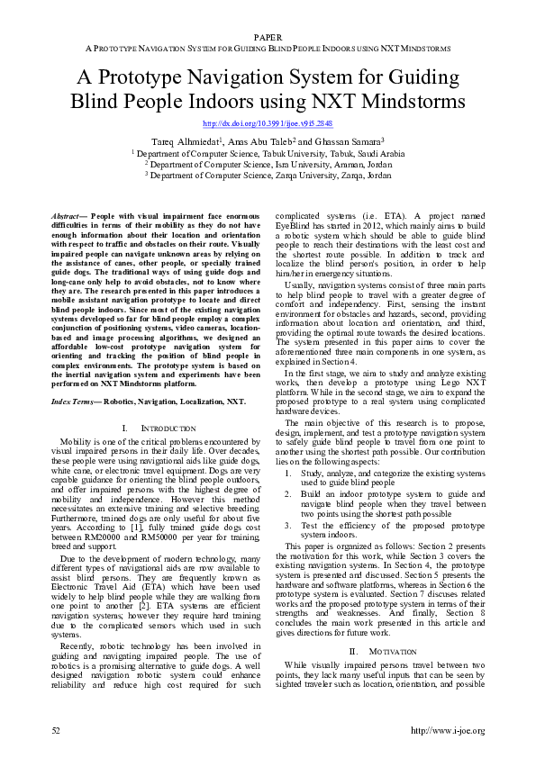 (PDF) A Prototype Navigation System for Guiding Blind People Indoors ...