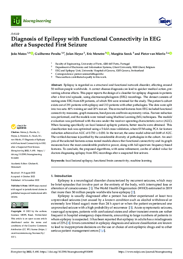 (PDF) Diagnosis of Epilepsy with Functional Connectivity in EEG after a ...