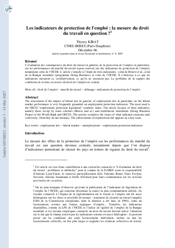 Comment Les Normes De Protection De L’Emploi Ont-Elles Été Élaborées ...