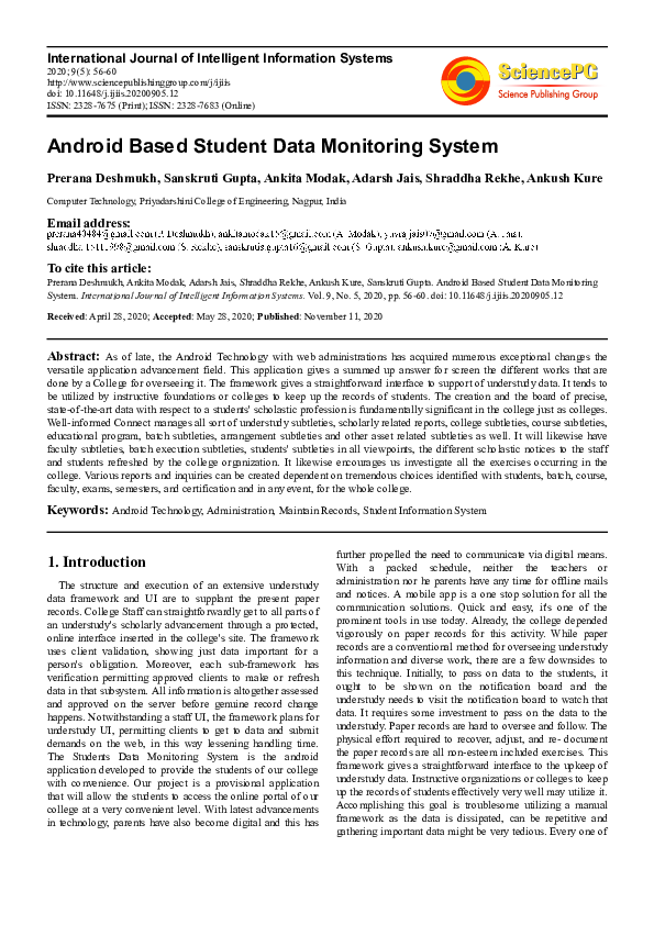 (PDF) Android Based Student Data Monitoring System