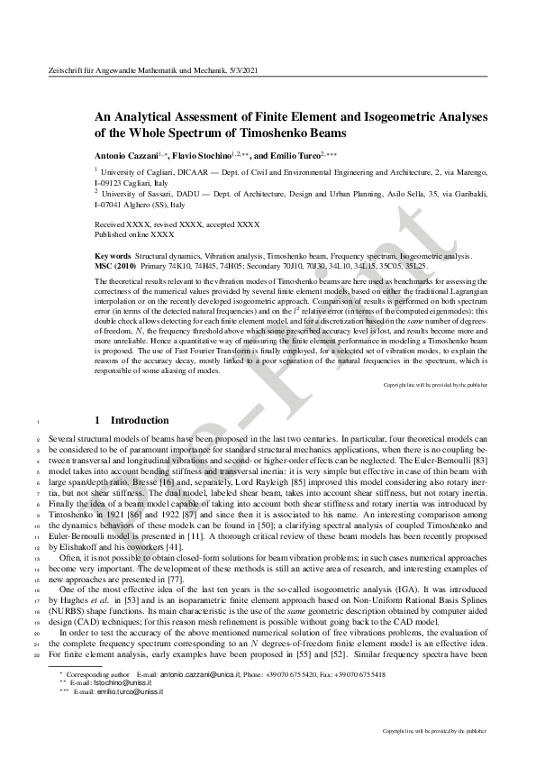 (PDF) An analytical assessment of finite element and isogeometric ...