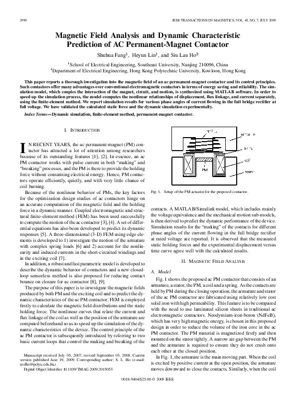 (PDF) Magnetic Field Analysis and Dynamic Characteristic Prediction of ...