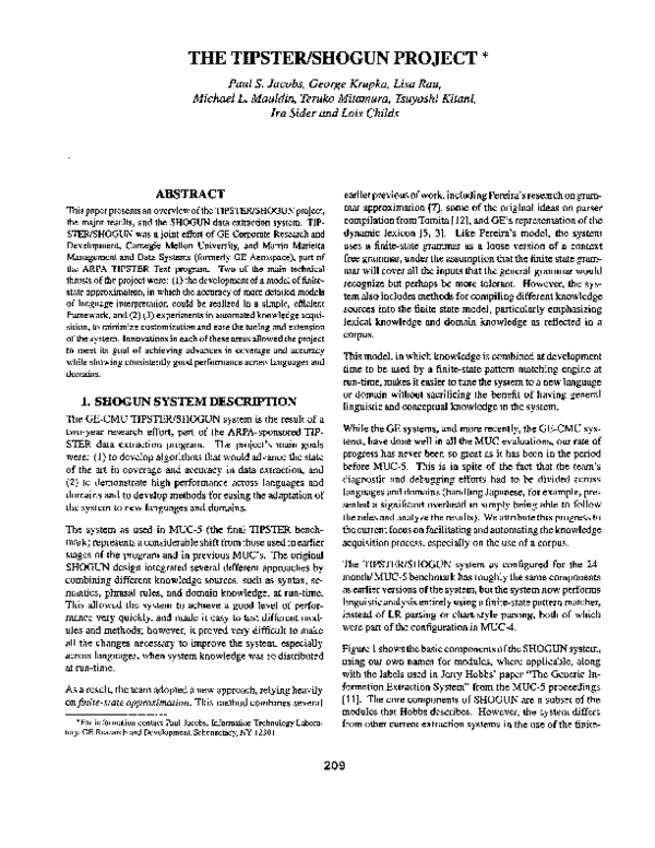 (PDF) The Tipstep/Shogun Project