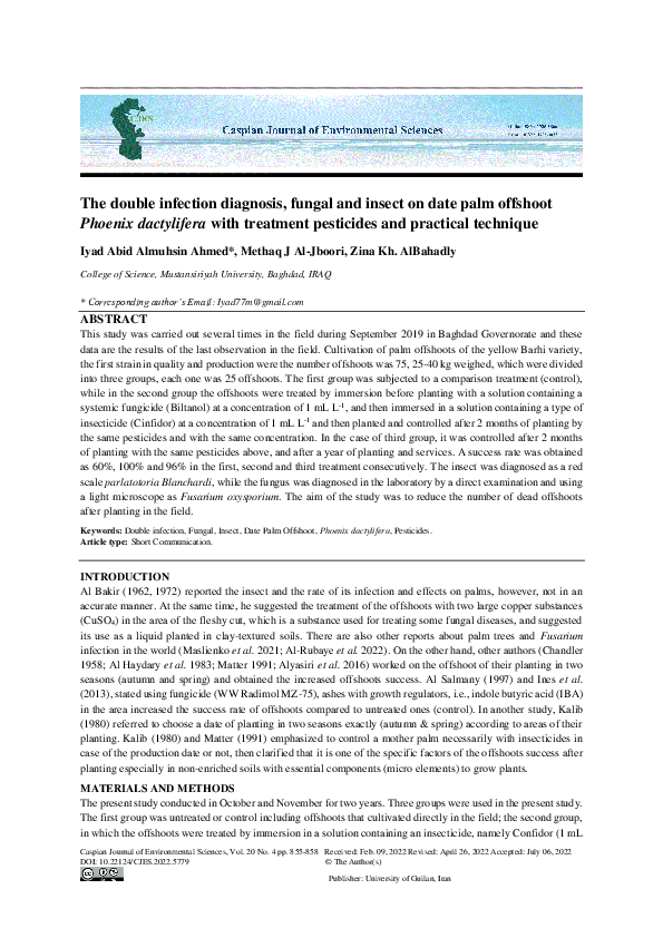(PDF) The double infection diagnosis, fungal and insect on date palm ...